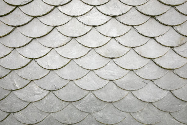 istock Slate tiles on a typical home in Thuringia, Germany, as background 1211394140