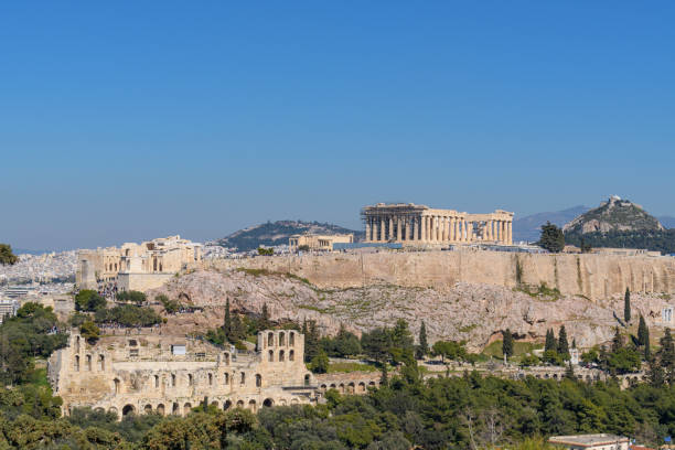 istock Parthenon temple view from Filopappos, Acropolis Athens 1211397034