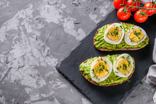 istock tasty and nutritious avocado sandwich and boiled egg 1211399112