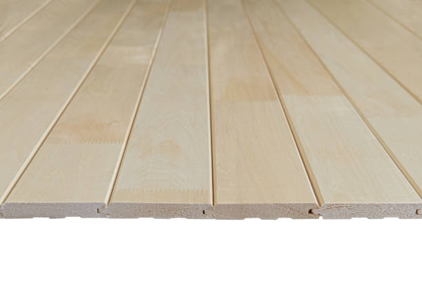 istock Wooden light connected boards view from above at an angle. The end is visible. 1211403222