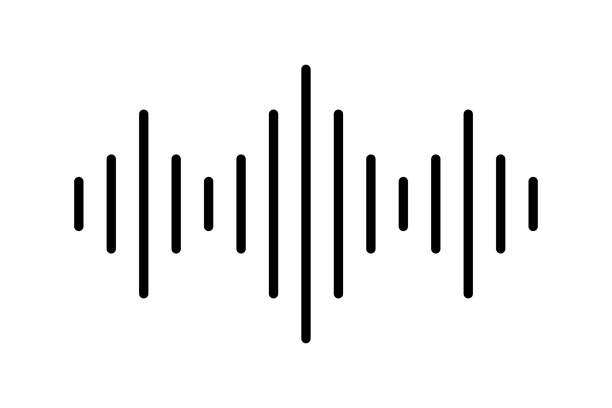 ses veya ses vektör simgesi. dijital ses dalgası simgesi veya işareti. equalizer müzik düz simgesi. müzik radyo ses dalgası. - bar stock illustrations