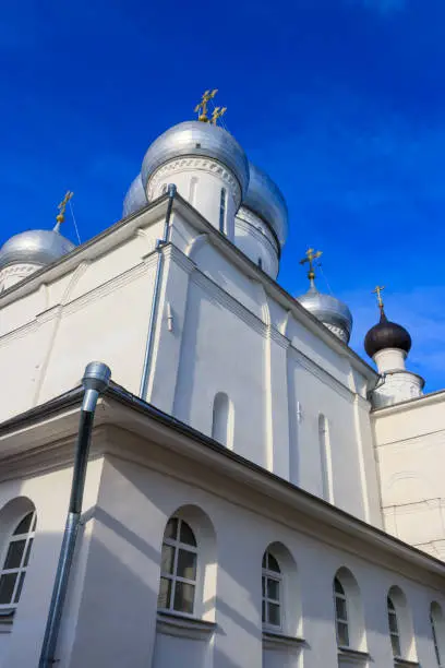 Nikitsky cathedral of Nikitsky Monastery in Pereslavl-Zalessky, Russia. Golden ring of Russia