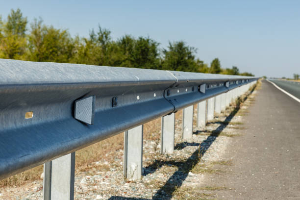 istock road reflectors along the road 1211412425
