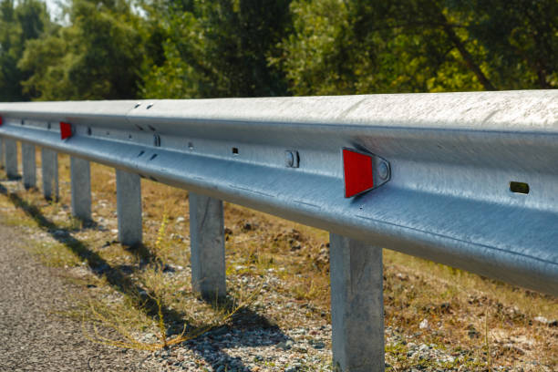 istock road reflectors along the road 1211418633