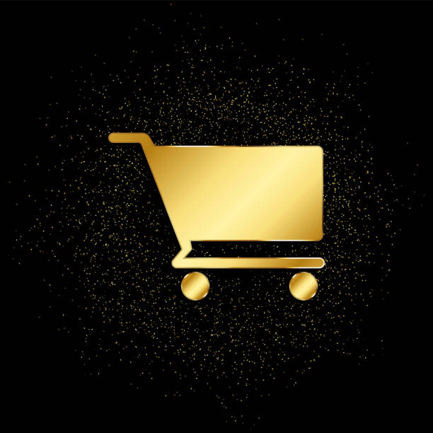 istock Basket gold, icon. Vector illustration of golden particle 1211422351