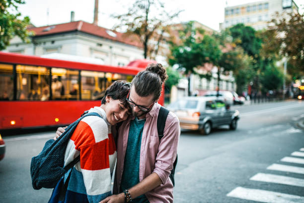 istock Young couple on the street 1211424469