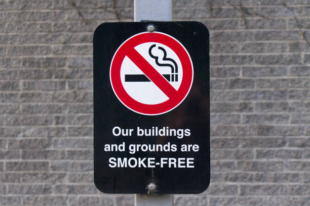 "Our buildings and grounds are Smoke-Free" stock photo