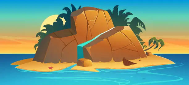 Vector illustration of Tropical Island