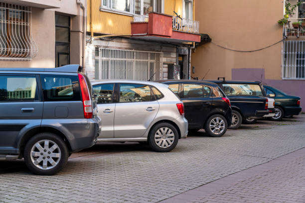 istock Modern compact cars on the parking 1211430025