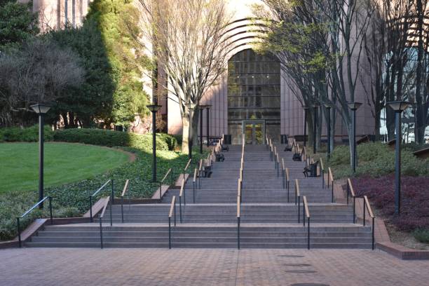 istock Stairs and shaded landscaping during Spring 1211430389