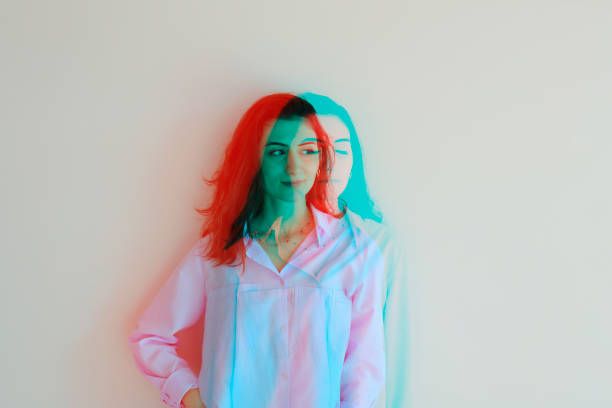 Woman portrait double exposure