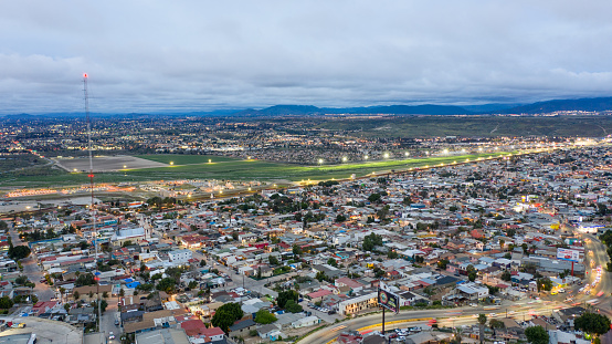 Aerial view of Tijuana, Mexico near the US/Mexico border.