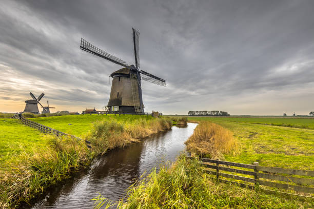 istock Traditional wooden windmill canal 1211440600