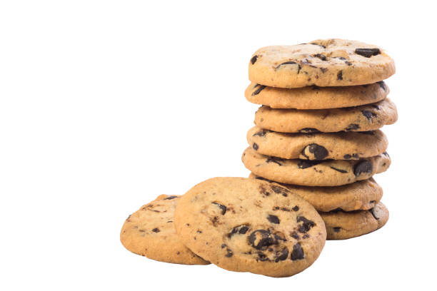 istock Chocolate chip cookie isolated on white background. Homemade pastry. 1211442667