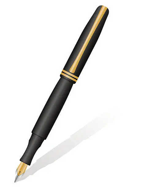 Vector illustration of fountain pen and shodow