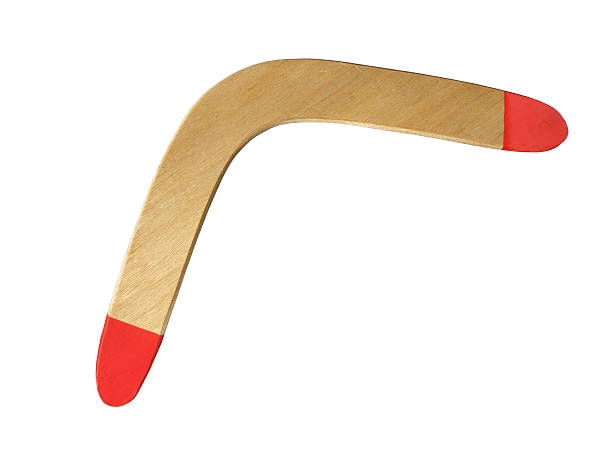 boomerang sport isolato su bianco - aborigine australian culture boomerang isolated foto e immagini stock