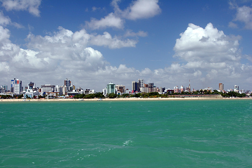 view of Tambau beach in Joao Pessoa city, state of Paraiba, Brazil
