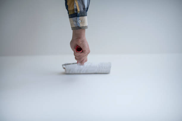 Below view of painting with paint roller.