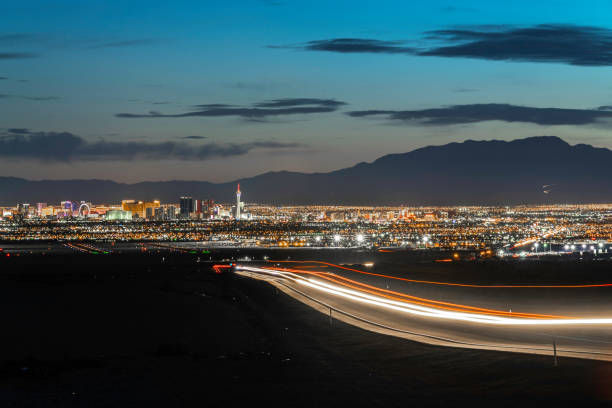 Road to Las Vegas at twilight