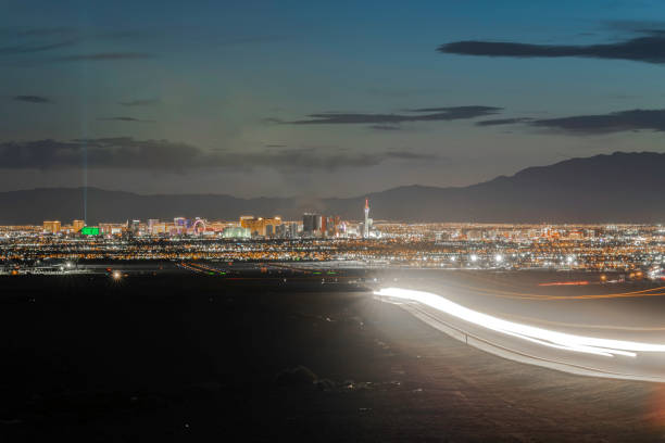 istock Road to Las Vegas at twilight 1211460097