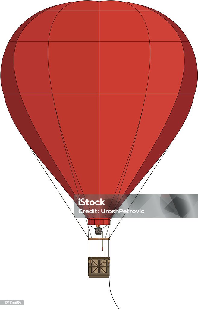 De balão de ar quente voando vermelho - Vetor de Balão de ar quente royalty-free