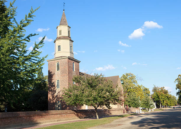 istock colonial church in Williamsburg, Va 121147149
