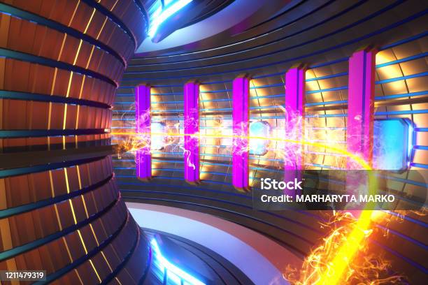 3d Render Fusion Reactor Nuclear Fusion Tokamak Inside Heated Plasma Toroidal Shape Clean Energy Copy Space Stock Photo - Download Image Now