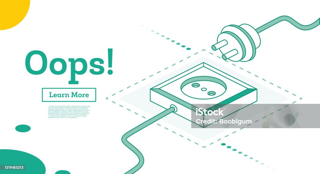 Isometric Unplugged Electric Plug And Socket Isolated On White Stock ...
