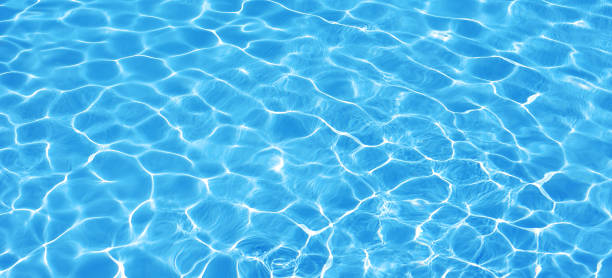 istock Water background, ripple and flow with waves. Summer blue swiming pool pattern. Sea, ocean surface. Overhead top view with place for text. Panoramic banner 1211489030