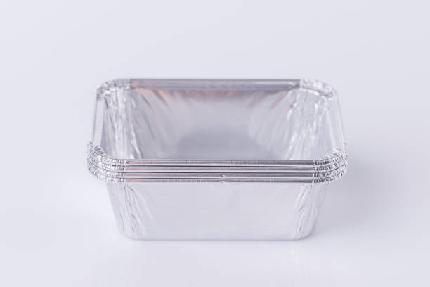 istock Aluminum foil tray on white 1211489890