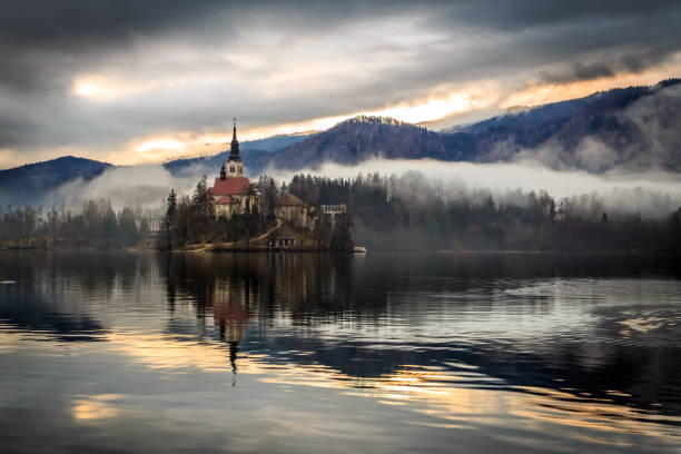 istock Lake Bled in SLovenia sunset 1211496963