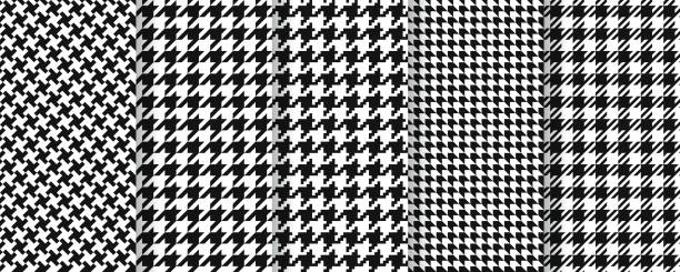 houndstooth бесшовные картины. векторная иллюстрация. плед твидовый фон. - houndstooth pattern geometric shape textile stock illustrations