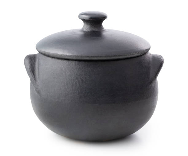 istock Black clay pot. Photo with clipping path. 1211500801