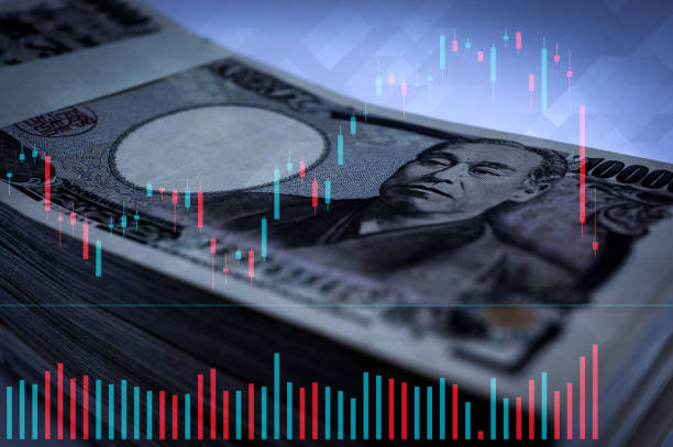 Japanese stock prices falling Economic crisis 1006 Photographed in Japan. stock certificate growth price market stock pictures, royalty-free photos & images