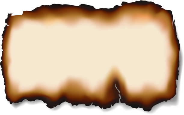 istock Burnt damaged piece of paper or document isolated 1211501825
