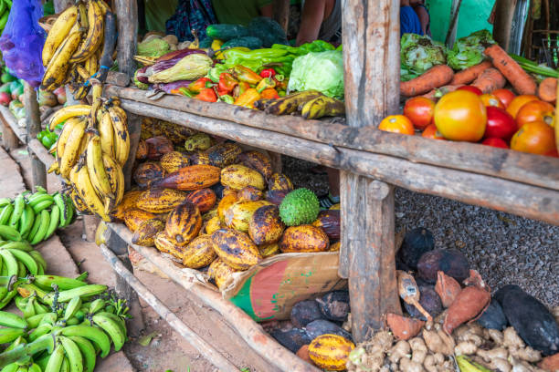 istock Tropical fruits and vegetables shop 1211502209