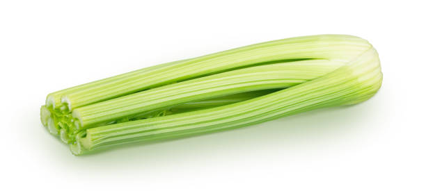 istock Fresh celery stalk isolated on a white background. 1211504412