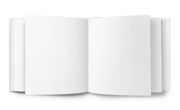 istock Open square book or album with blank pages on white 1211505806