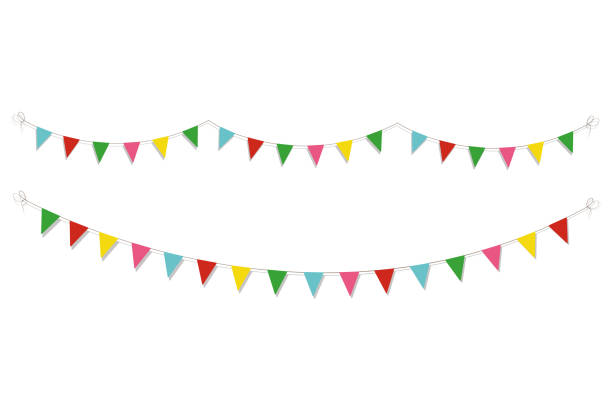 3_garland_birthday - pennant stock illustrations