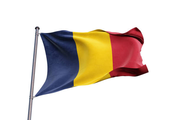 istock Chad flag waving on white background, close up, isolated - 3D Illustration 1211508508