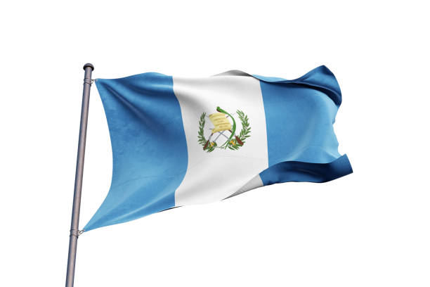 istock Guatemala flag waving on white background, close up, isolated - 3D Illustration 1211508782