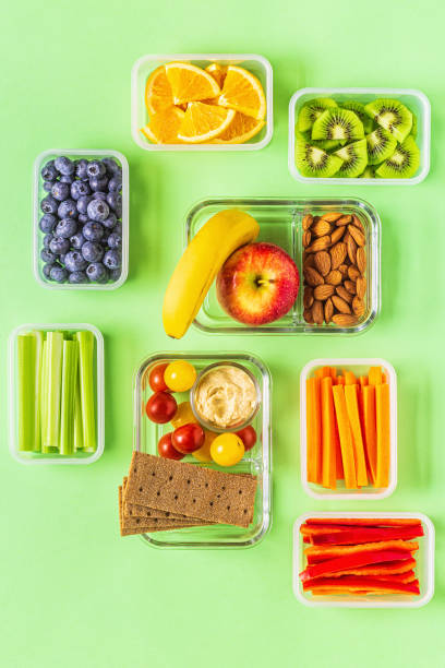 istock Healthy snack on a pastel background 1211508843