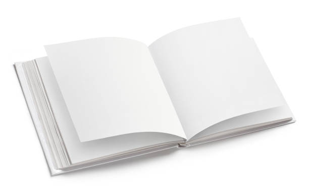 istock Open square book or album with blank pages on white 1211511021