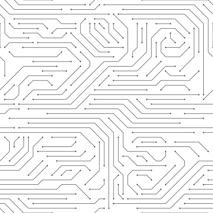 Circuit Board Seamless Hightech Technology Electronic System Pattern ...