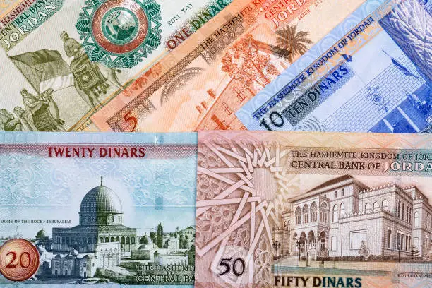 Jordanian money - dinar a business background