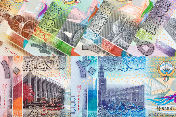Money from Kuwait a business background Money from Kuwait - Dinar a business background dinar stock pictures, royalty-free photos & images