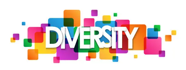 Vector illustration of DIVERSITY colorful typography banner