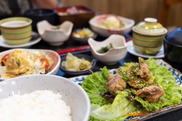 istock Fried chicken lunch at Japanese restaurant 1211519233