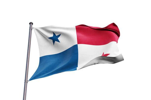 istock Panama flag waving on white background, close up, isolated - 3D Illustration 1211520906