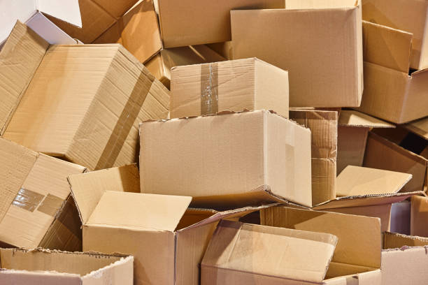 istock Several cardboard boxes ready to be recycled. Sustainable eco environment 1211520930